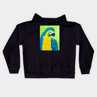 Acrylic painting of a colorful parrot Kids Hoodie